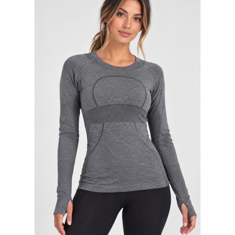 Lululemon Swiftly Tech Long Sleeve Crew Heathered Slate First Release Size 6